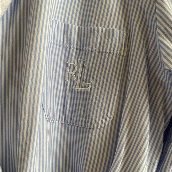 Lauren Ralph Lauren Blue Stripe Terry Robe Belted Cotton Robe Size XL - Picture 5 of 11